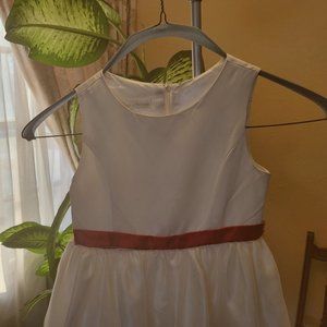 Brand American Princess Dress     Size :10     Color White /Red applique flowers